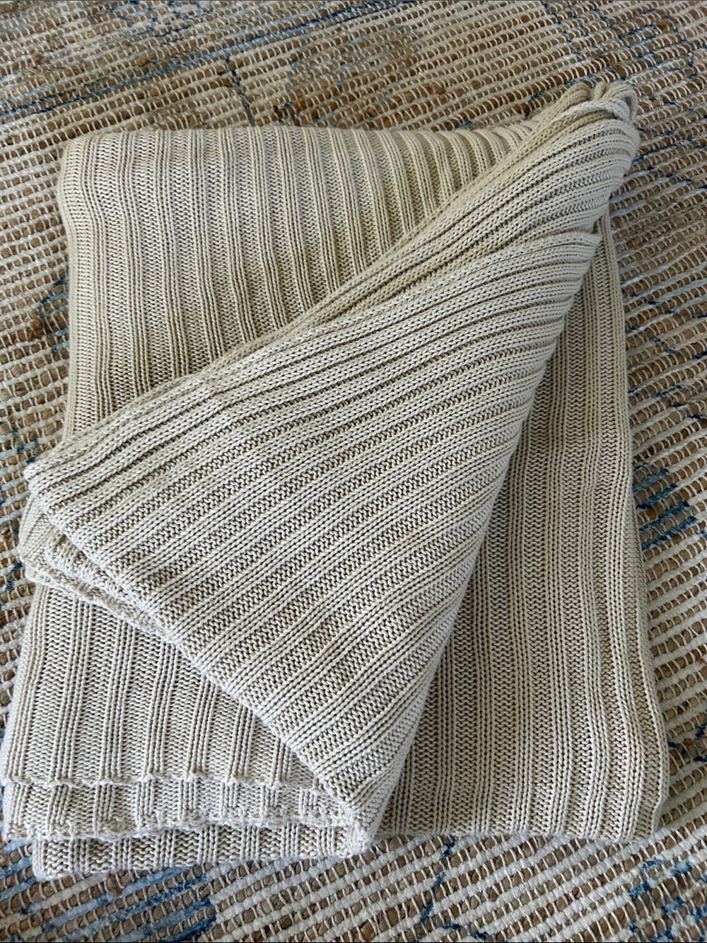 Parachute Ribbed Knit Throw Blanket